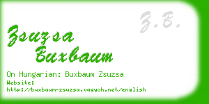 zsuzsa buxbaum business card